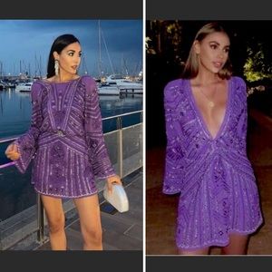 Zara beaded handcrafted purple tunic dress, multi-way fitting